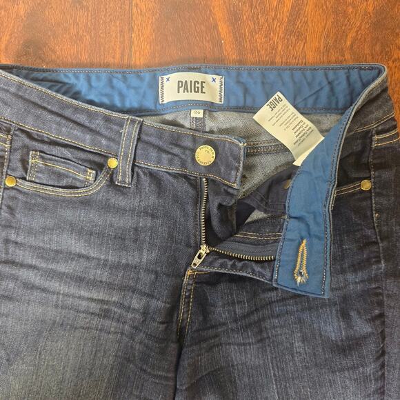 Paige Lou Lou Mid-Rise Dark Wash Flare Jeans - Size 26 - Picture 5 of 9